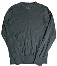 Musto Fishing V-Neck Jumper Green Merino Wool Knit Blend - Mens Small S