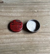 Old vintage original Dunlop Dusting Chalk cycle tyre repair outfit mini tin tub