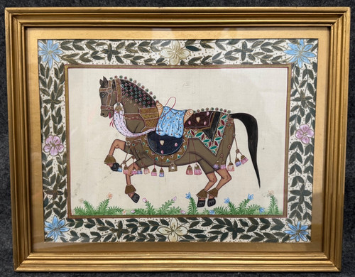 Indian mughal style - indian, gouache