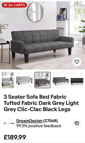 Seater sofa bed fabric - 3,