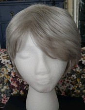 NATURAL IMAGE Ladies Synthetic Grey W/ Dark Flecks Short Layered Textured Wig