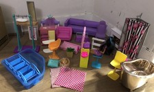 Barbie Doll Dining Room & Bathroom Doll Furniture & Accessories Rare Used