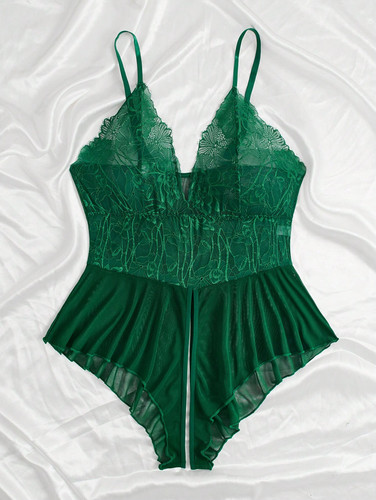 Sexy green crotchless bodysuit - sexy,