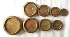 Two Sets of Antique Brass Scale Weights