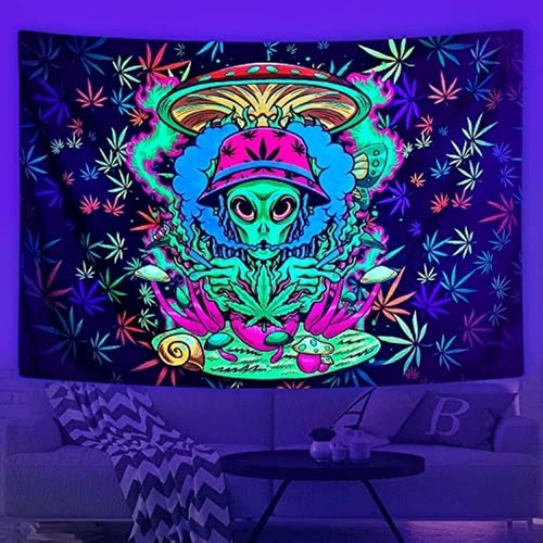 Weed blacklight wall - blacklight, large