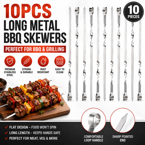 10pcs long metal kebab - 10pcs,