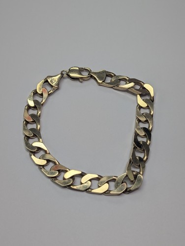 9ct gold curb bracelet - bracelet, 9"