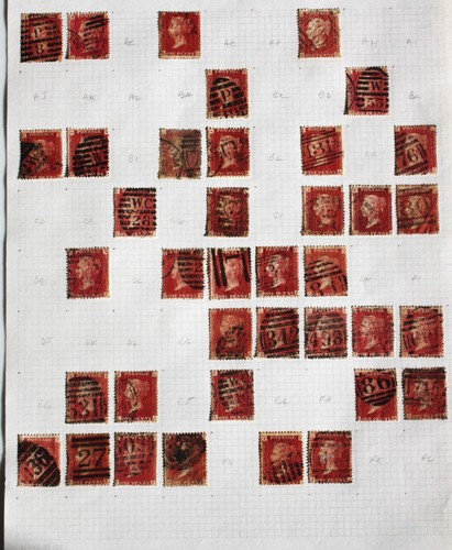 Sg43 penny red partial - sg43,