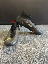 Nike Mercurial Vapor Superfly 8 Elite FG Football Boots Size Uk 9 Black Red