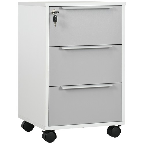 Homcom modern drawer locking - homcom, 3-drawer