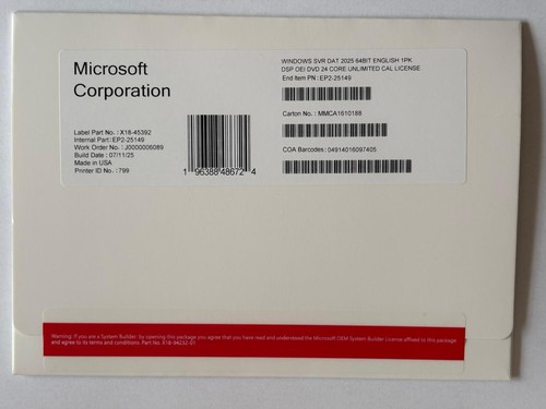Windows server 2025 - server, datacenter