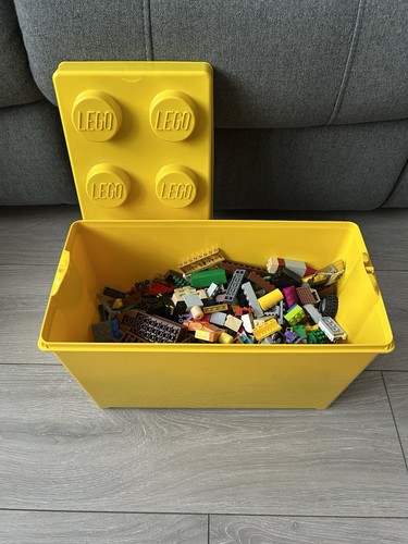 Lego stud storage yellow box - storage,