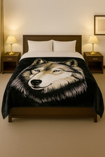 Luxury Digital Print Mink FAUX FUR THROW BLANKET Bed Sofa Double & King Size 