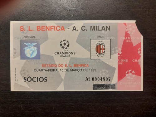 Ticket benfica milan 1995 - v, ac