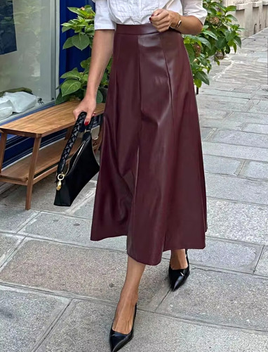Shein burgundy faux - burgundy, leather