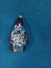 Vintage Rare Glass Santa Claus Christmas Tree Bauble Decoration Old World