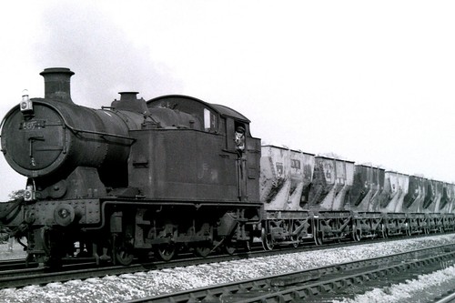 6671 steam locomotive w - steam, (b/w