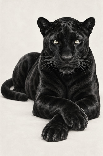 215 resting black panther - black,