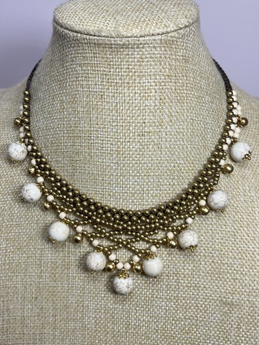 One button boho bib - one, necklace
