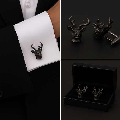 Cufflinks gift hub 24mm stag - cufflinks,