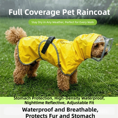 1pc hooded dog raincoat - 1pc,