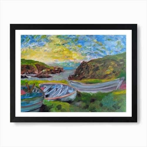Boats shetland art print - in,