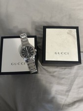 Gucci Mens G-Chrono Stainless Steel Black Dial Bracelet Watch YA101204