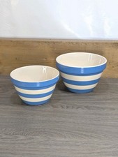 T.G Green Original Cornishware 20oz + 30oz Mixing / Pudding Bowls - Cornish Blue