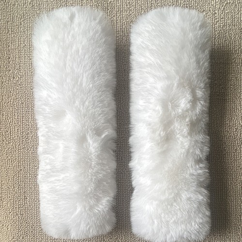 White fluffy car seat - fluffy, belt