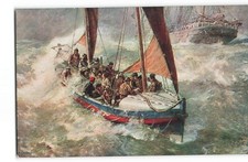 Royal National Life Boat Institution Saved by Gribble Red Cross RNLI Postcard