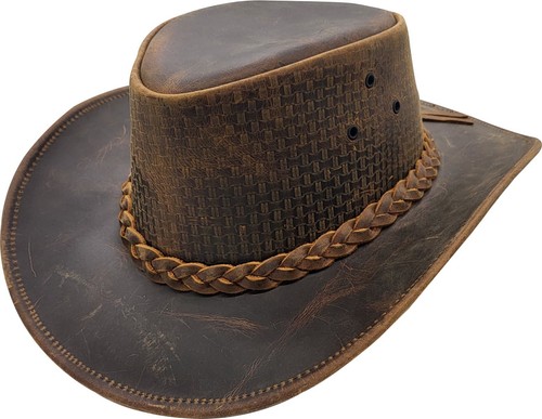 Leather cowboy hat jacaru - leather,