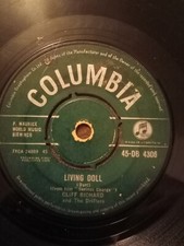 CLIFF RICHARD AND THE DRIFTERS LIVING DOLL OG UK 1959 COLUMBIA 7" 45 45-DB 4306