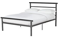 Home Avalon Double Metal Bed Frame - Black | Sturdy Durable 4FT6 Bed Frame