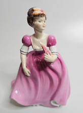 LOVELY FRANCESCA HAND PAINTED EUGENIE FIGURINE LADY IN PINK BALL GOWN WITH FAN