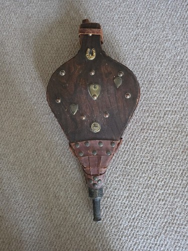 Small vintage wood - small, leather