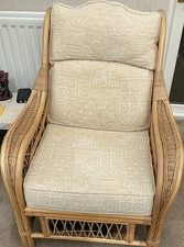 Beige rattan wicker armchair - beige, &