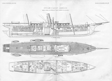 The Steam Yacht 'Imogen' 3 x Antique Prints 1890