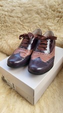 Clarks Narrative Womens Hamble Oak Leather Brogue Shoes UK 4.5 D Tan Burgundy