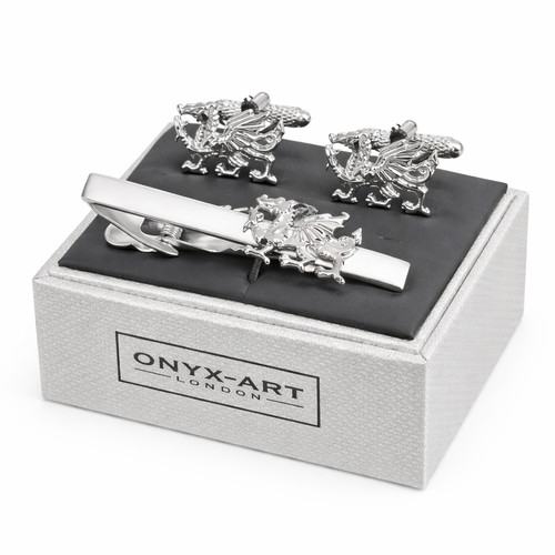 Welsh dragon cufflinks and - cufflinks, tie
