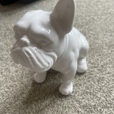 White Ceramic French Bull Dog