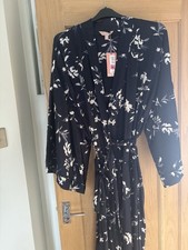 Marks And Spencer’s Rosie Blue Floral Satin Dressing Gown XL BNWT