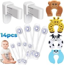 14Pcs Child Proof Safety Catch Cupboard Cabinet Door Drawer Lock Latch Baby Kids