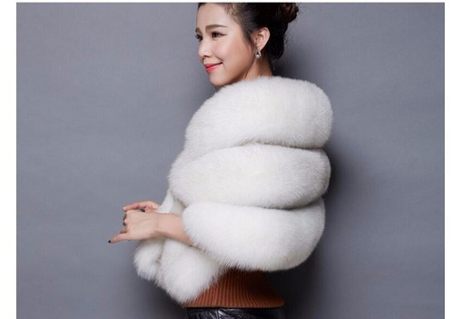 Faux fur shawl winter shrug - winter,