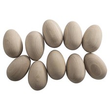 Small Natural Wooden Eggs Beech Quail Pigeon Size Kids Early Learning Crafts