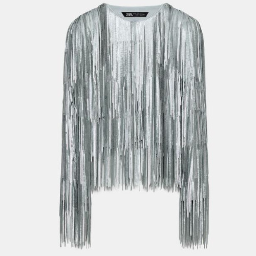 Zara stone fringed sequin - zara,