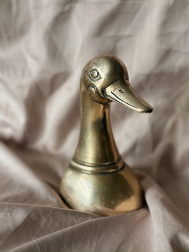 Vintage 1950s brass duck - brass,