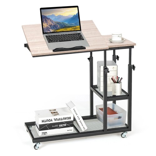 Mobile shaped side table - c-shaped,