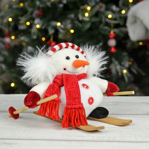 Snowman skis christmas - snowman, on