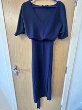 Lipsy Size 10 Blue Midi Dress Worn Once Very Good Condition autumn office  