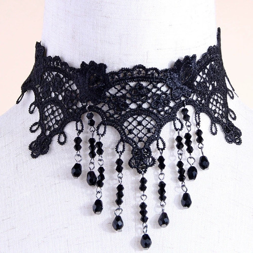 Black heart choker - black,